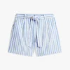 Gestreepte short van linnenmix met riemen Gestreepte short van linnenmix met riemen