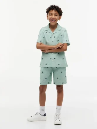 Gestreepte shorts met monogramlogo voor kinderen