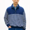 Gestreepte sweater met kwartrits
