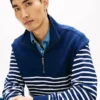 Gestreepte sweater met kwartrits