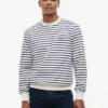 Gestreepte sweatshirt met ronde hals en badstof Gestreepte sweatshirt met ronde hals en badstof