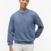 Gestreepte sweatshirt met ronde hals en badstof Gestreepte sweatshirt met ronde hals en badstof