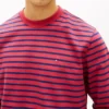 Gestreepte sweatshirt met ronde hals en badstof Gestreepte sweatshirt met ronde hals en badstof
