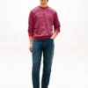 Gestreepte sweatshirt met ronde hals en badstof Gestreepte sweatshirt met ronde hals en badstof