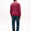 Gestreepte sweatshirt met ronde hals en badstof Gestreepte sweatshirt met ronde hals en badstof