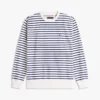 Gestreepte sweatshirt met ronde hals en badstof Gestreepte sweatshirt met ronde hals en badstof