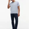 Gestreepte T-shirt met zak van linnenmix Gestreepte T-shirt met zak van linnenmix