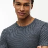 Gestreepte T-shirt met zak van linnenmix Gestreepte T-shirt met zak van linnenmix