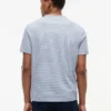 Gestreepte T-shirt met zak van linnenmix Gestreepte T-shirt met zak van linnenmix