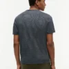 Gestreepte T-shirt met zak van linnenmix Gestreepte T-shirt met zak van linnenmix