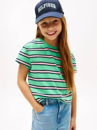 Gestreepte T-shirt met zak voor kinderen