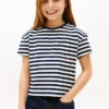 Gestreepte T-shirt met zak voor kinderen Gestreepte T-shirt met zak voor kinderen
