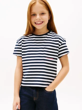 Gestreepte T-shirt met zak voor kinderen