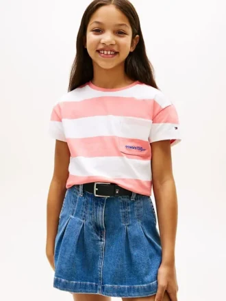 Gestreepte T-shirt met zak voor kinderen