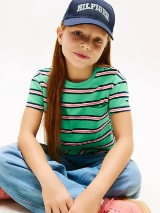 Gestreepte T-shirt met zak voor kinderen