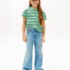 Gestreepte T-shirt met zak voor kinderen Gestreepte T-shirt met zak voor kinderen