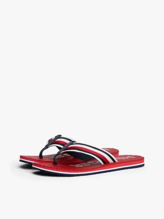 Gestreepte teenslippers