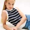 Gestreepte vest met kabelpatroon voor kinderen