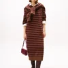 Gestreepte wol-kasjmier sweaterjurk Gestreepte wol-kasjmier sweaterjurk