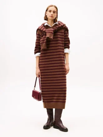 Gestreepte wol-kasjmier sweaterjurk Gestreepte wol-kasjmier sweaterjurk