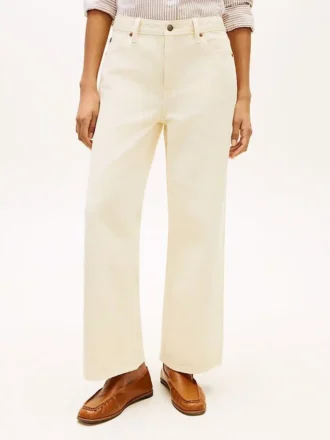 Geverfde high-rise jeans met wijde pijpen