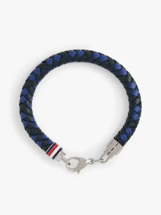Gevlochten leren armband