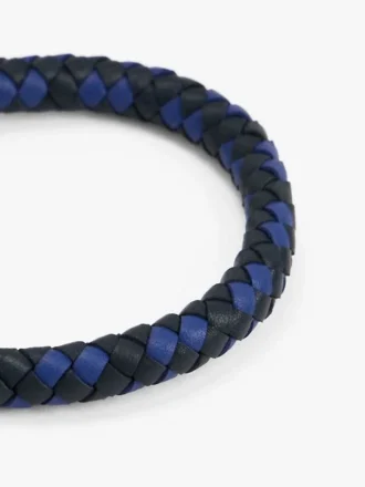 Gevlochten leren armband