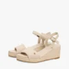Geweven espadrille-sandaal met sleehak Geweven espadrille-sandaal met sleehak