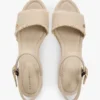 Geweven espadrille-sandaal met sleehak Geweven espadrille-sandaal met sleehak