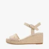 Geweven espadrille-sandaal met sleehak Geweven espadrille-sandaal met sleehak
