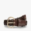 Geweven leren riem met ovale gesp Geweven leren riem met ovale gesp