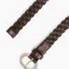 Geweven leren riem met ovale gesp Geweven leren riem met ovale gesp