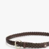 Geweven leren riem met ovale gesp Geweven leren riem met ovale gesp