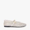 Geweven Mary Jane-ballerina van gemengd leer Geweven Mary Jane-ballerina van gemengd leer