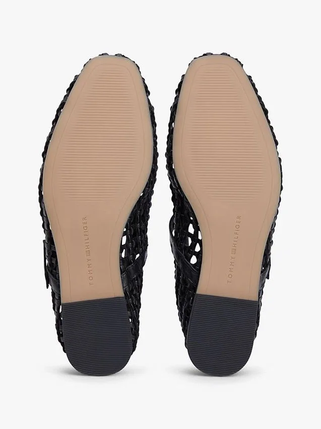 Geweven Mary Jane-ballerina van gemengd leer Geweven Mary Jane-ballerina van gemengd leer