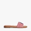 Geweven slippers met monogram en strepen Geweven slippers met monogram en strepen