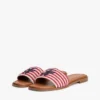 Geweven slippers met monogram en strepen Geweven slippers met monogram en strepen
