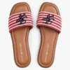 Geweven slippers met monogram en strepen Geweven slippers met monogram en strepen