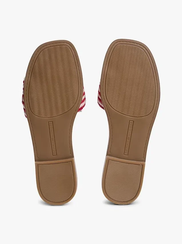 Geweven slippers met monogram en strepen Geweven slippers met monogram en strepen