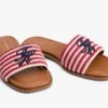 Geweven slippers met monogram en strepen Geweven slippers met monogram en strepen