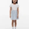 Gingham Seersucker-combinatiejurk voor kinderen