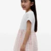 Gingham Seersucker-combinatiejurk voor kinderen