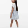 Gingham Seersucker-combinatiejurk voor kinderen