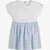 Gingham Seersucker-combinatiejurk voor kinderen