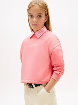 Glitter-sweatshirt met Tommy-logo voor kinderen