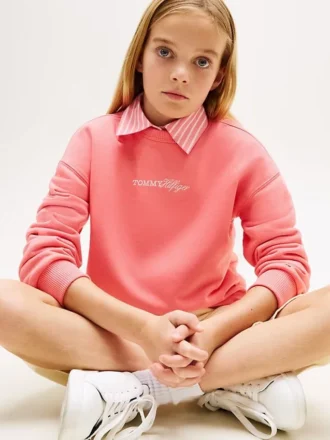 Glitter-sweatshirt met Tommy-logo voor kinderen