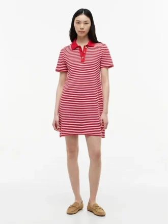 Goudknoop gestreepte interlock polojurk Goudknoop gestreepte interlock polojurk