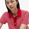 Goudknoop gestreepte interlock polojurk Goudknoop gestreepte interlock polojurk