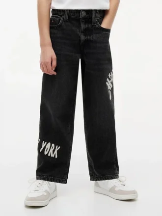 Hilfiger baggy jeans met graffitiprint voor kinderen
