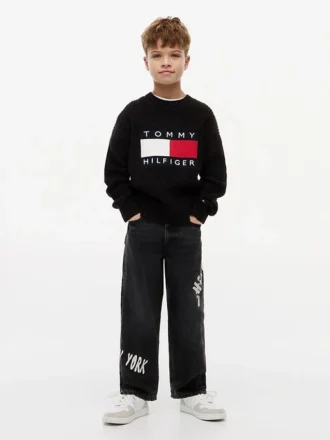Hilfiger baggy jeans met graffitiprint voor kinderen